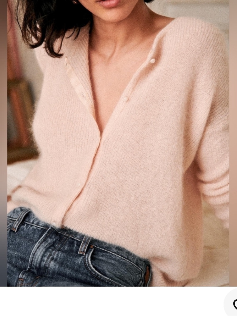 Sezane Pale Pink Gaspard Cardigan